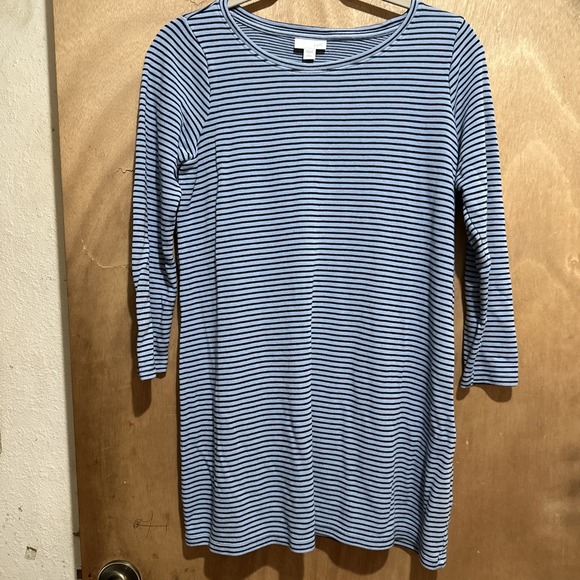 J. Jill Dresses & Skirts - J Jill long sleeve dress size S petite blue striped long sleeve rayon blend